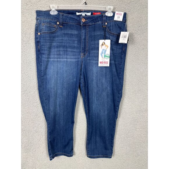 Celebrity Pink Juniors' Plus Mid-Rise Cropped Skinny Jeans Size 20 Blue NWT's - Picture 1 of 8